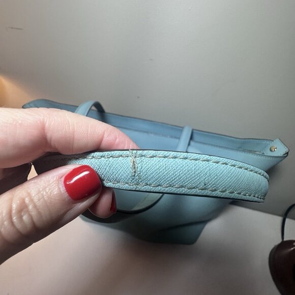 Kate Spade New York Tote Celeste Blue Large Cedar Street Leather Zip Closure - Picture 7 of 16